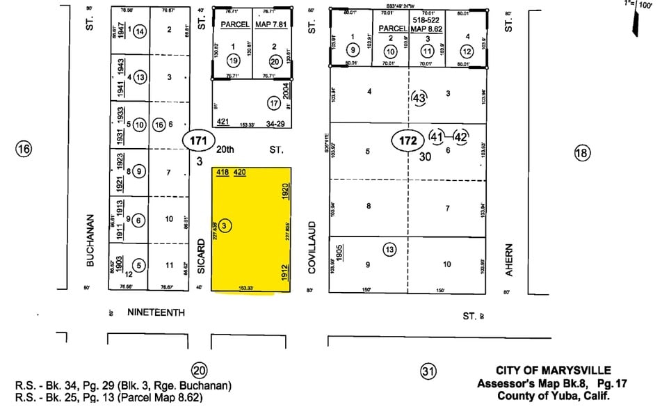 1912 Covillaud St, Marysville, CA à vendre - Plan cadastral – Image 3 sur 3