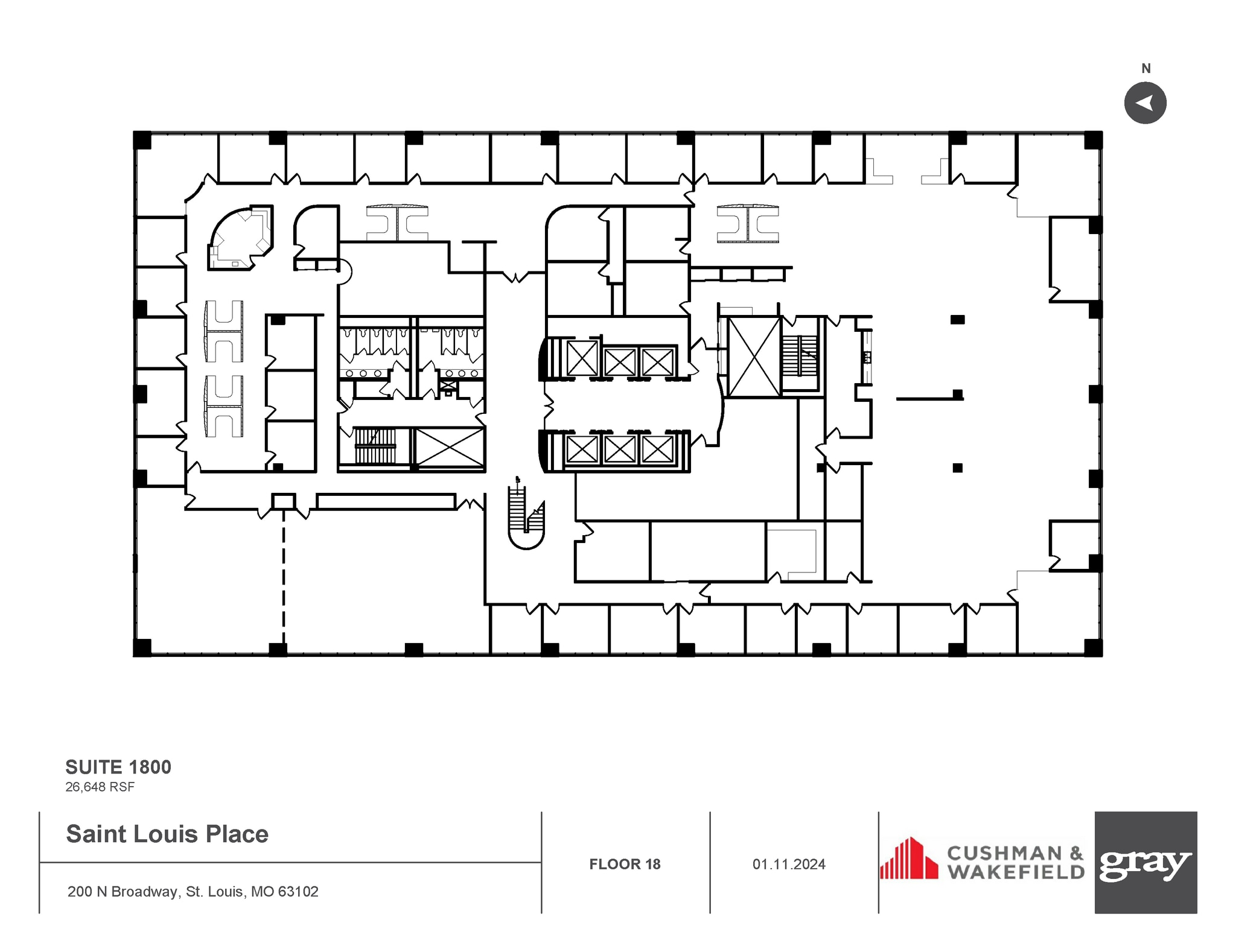 200 N Broadway, Saint Louis, MO à louer Plan d’étage– Image 1 sur 1