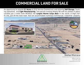 Plus de détails pour 73791 Amboy rd, Twentynine Palms, CA - Terrain à vendre
