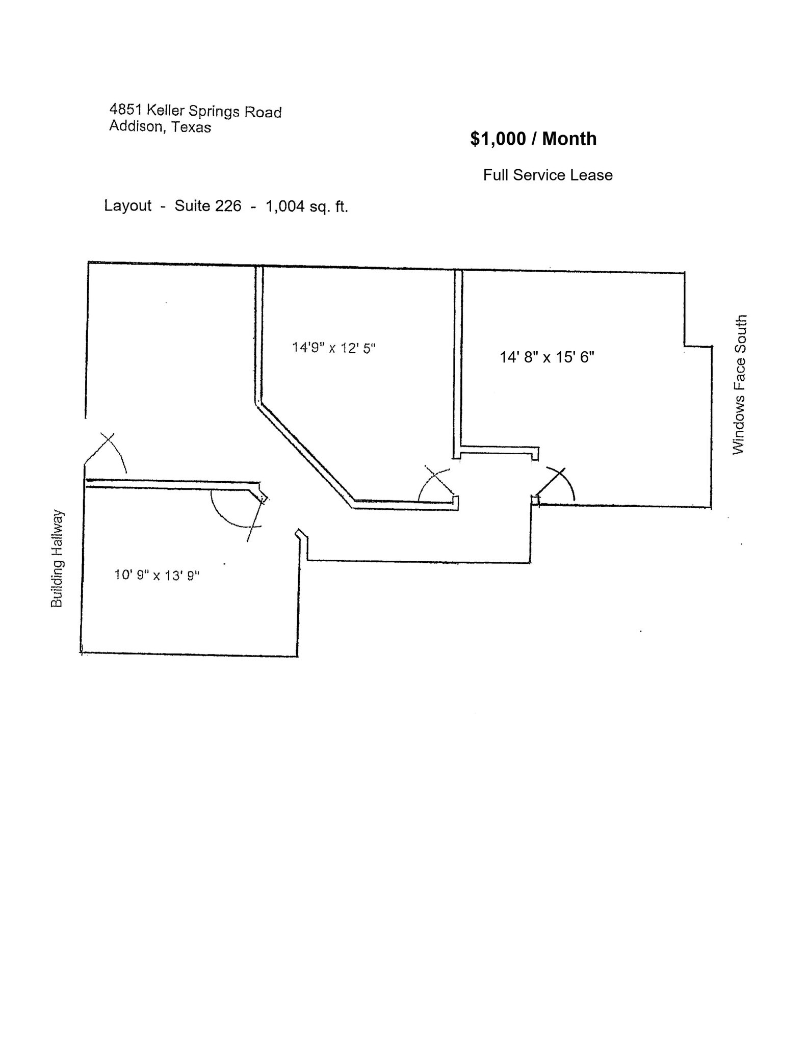 4851 Keller Springs Rd, Addison, TX à louer Plan d’étage– Image 1 sur 1
