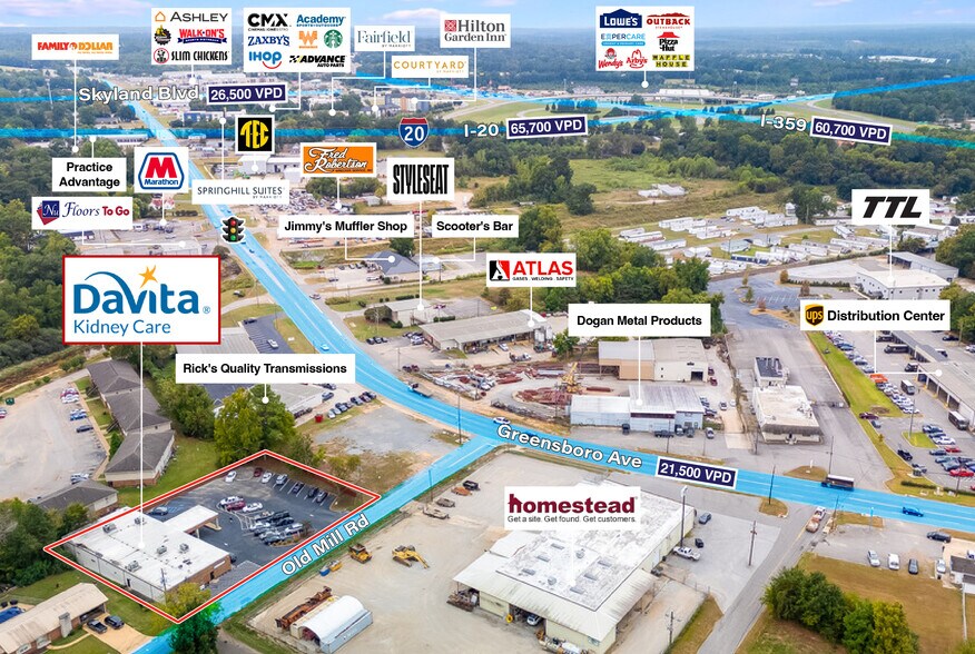 805 Old Mill St, Tuscaloosa, AL à vendre - Aérien – Image 3 sur 5