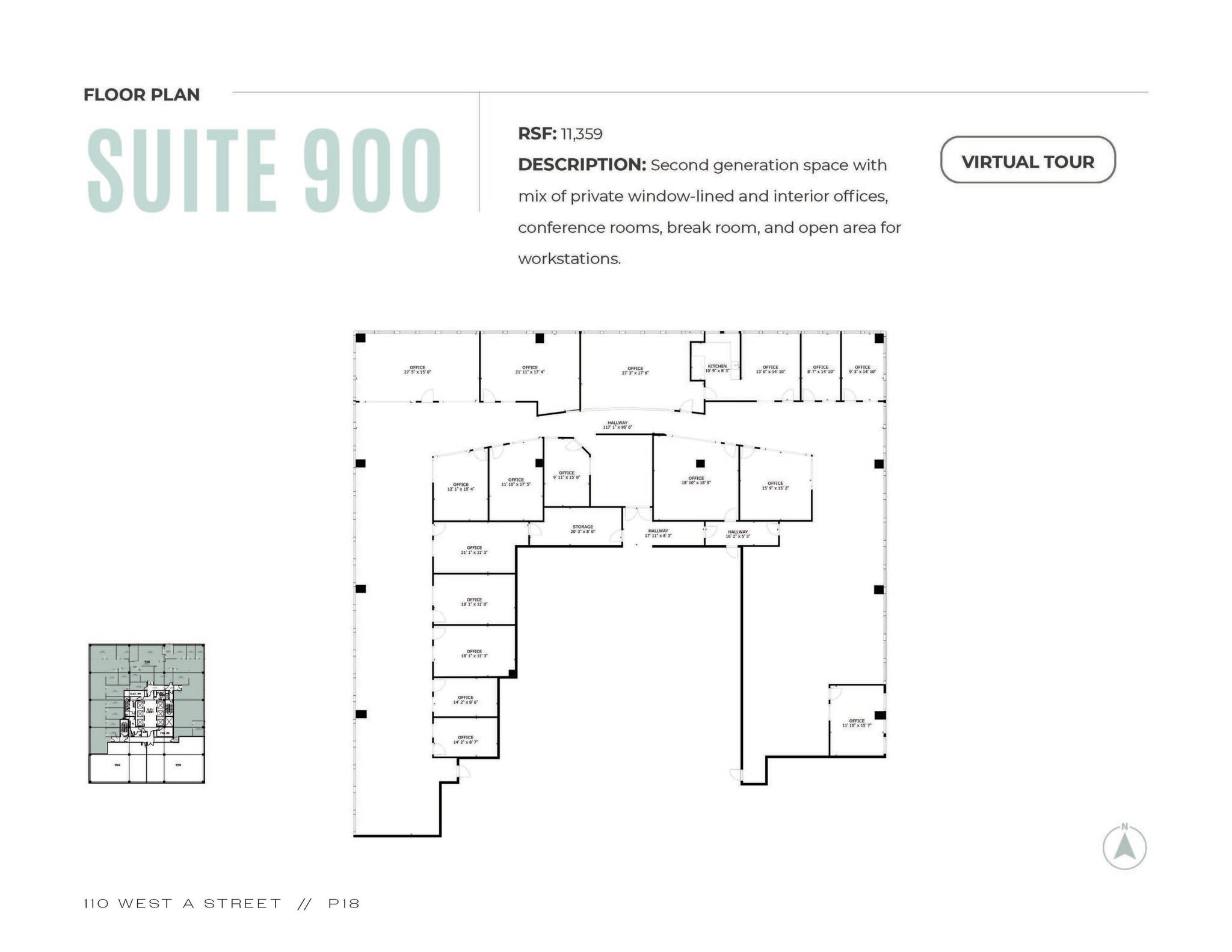 110 W A St, San Diego, CA à louer Plan d’étage– Image 1 sur 1