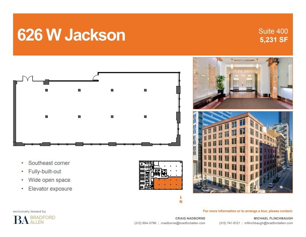 626 W Jackson Blvd, Chicago, IL à louer Plan d’étage– Image 1 sur 4