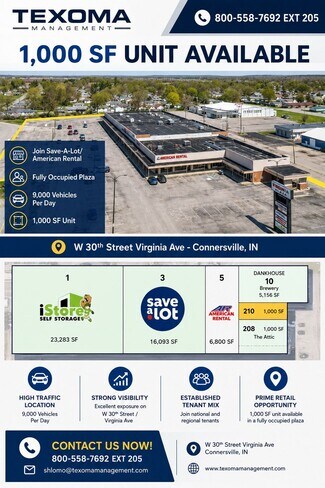 Plus de détails pour 206 W 30th St, Connersville, IN - Local commercial à louer