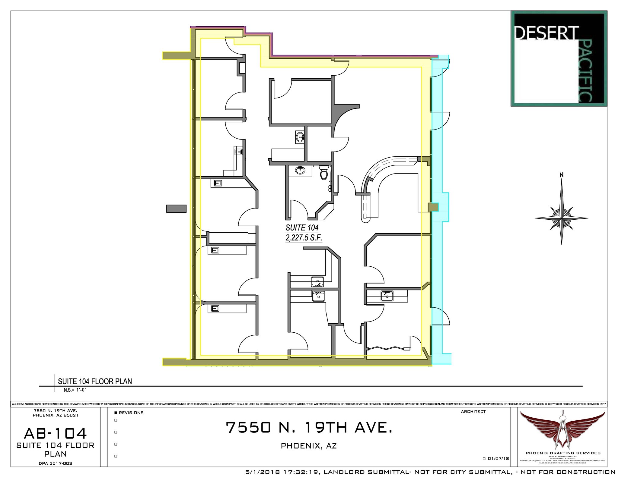 7550 N 19th Ave, Phoenix, AZ à louer Plan d’étage– Image 1 sur 24