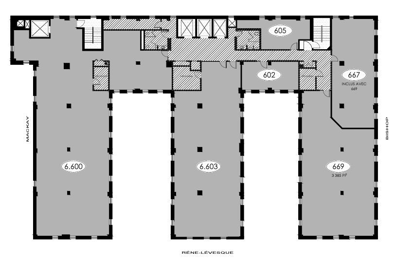 1425 Boul René-Lévesque O, Montréal, QC à louer Plan d’étage– Image 1 sur 1