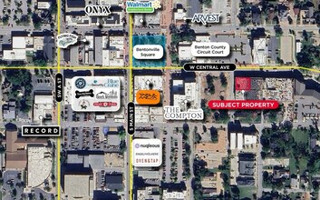 E Central Ave & SE B St, Bentonville, AR - Vue aérienne  vue de carte - Image1