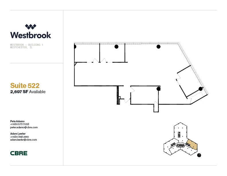 1 Westbrook Corporate Ctr, Westchester, IL à louer Plan d’étage– Image 1 sur 1