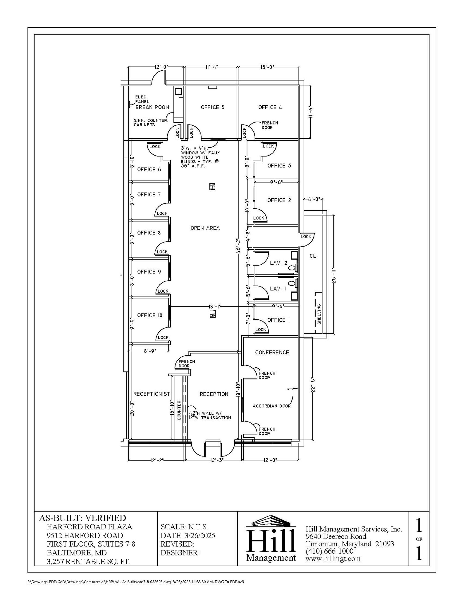 9512 Harford Rd, Parkville, MD à louer Plan d’étage– Image 1 sur 1