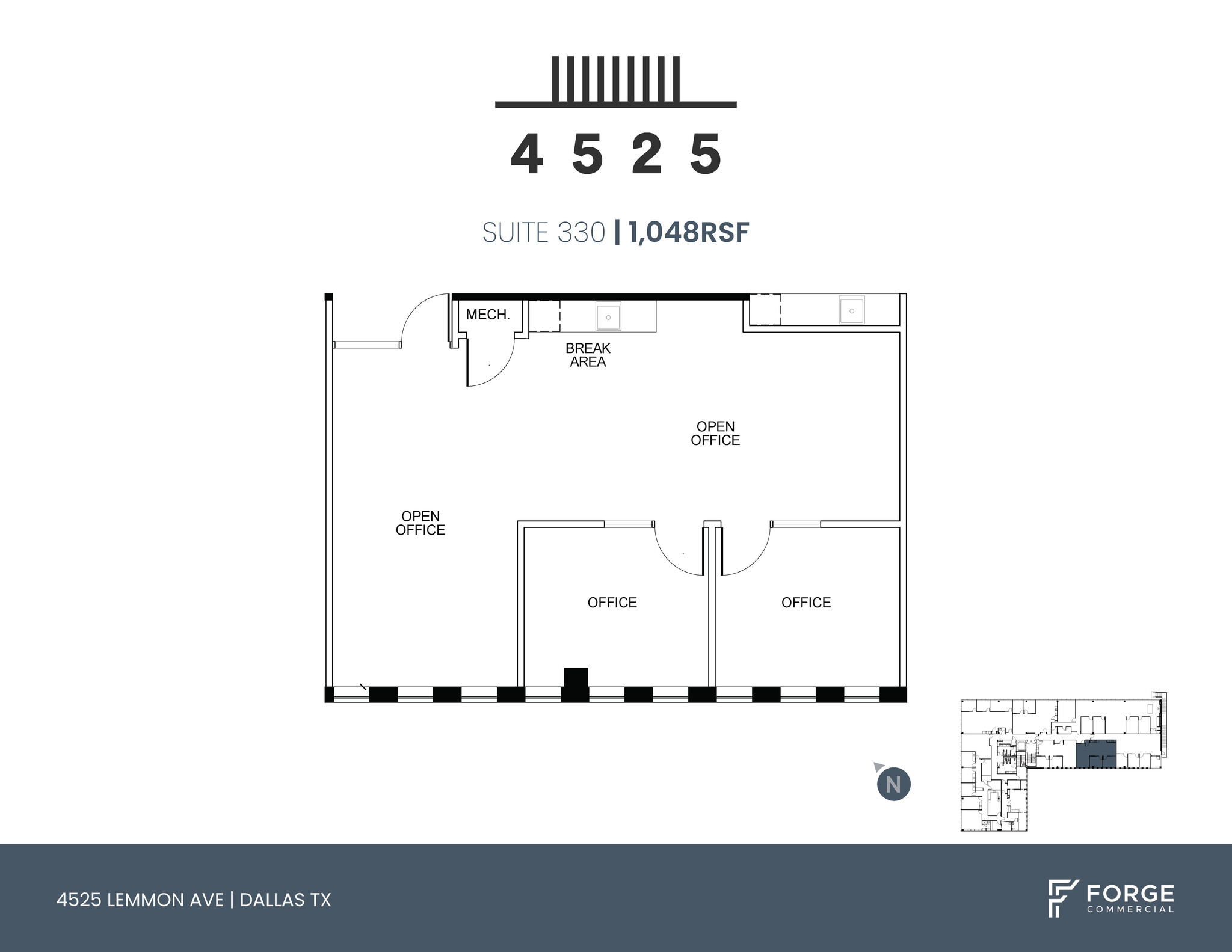 4525 Lemmon Ave, Dallas, TX à louer Plan d’étage– Image 1 sur 4