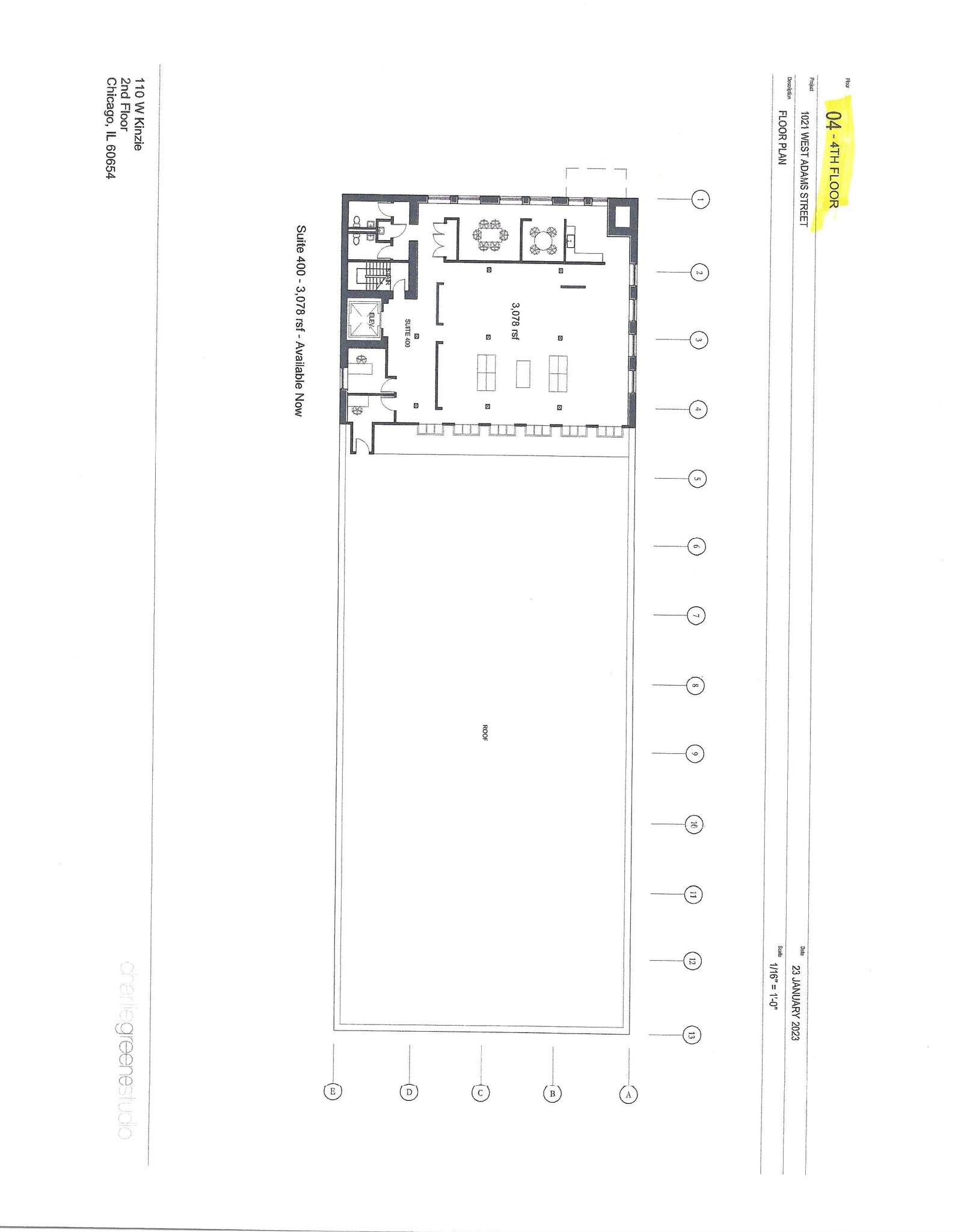 1021 W Adams St, Chicago, IL à louer Plan d’étage– Image 1 sur 4