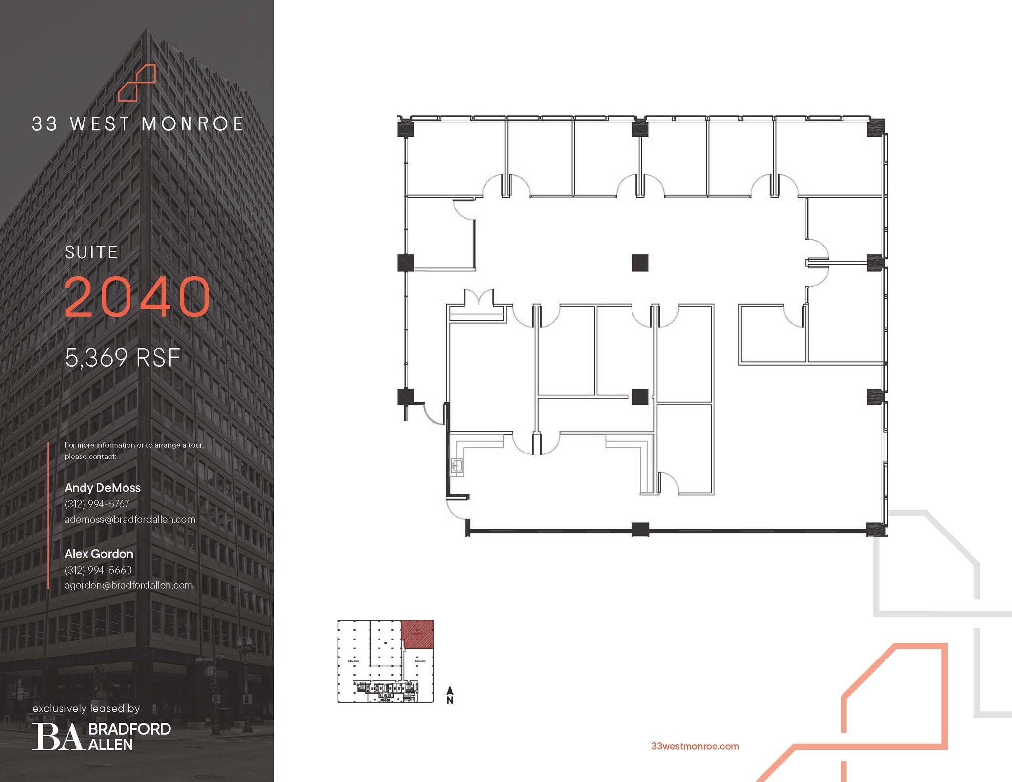 33 W Monroe St, Chicago, IL à louer Plan d’étage– Image 1 sur 5