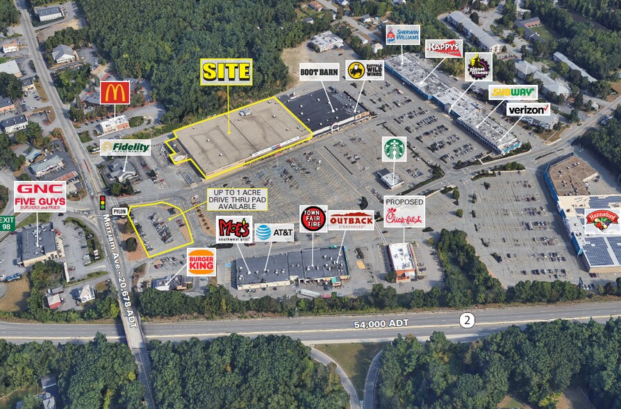 875-977 Merriam Ave, Leominster, MA à louer - Aérien – Image 1 sur 6