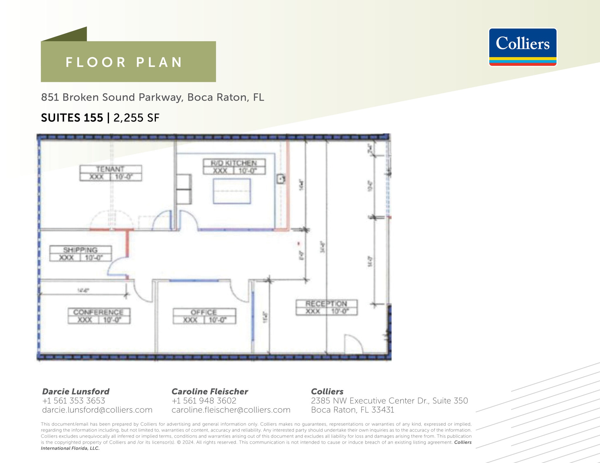 851 Broken Sound Pky NW, Boca Raton, FL à louer Plan d’étage– Image 1 sur 1