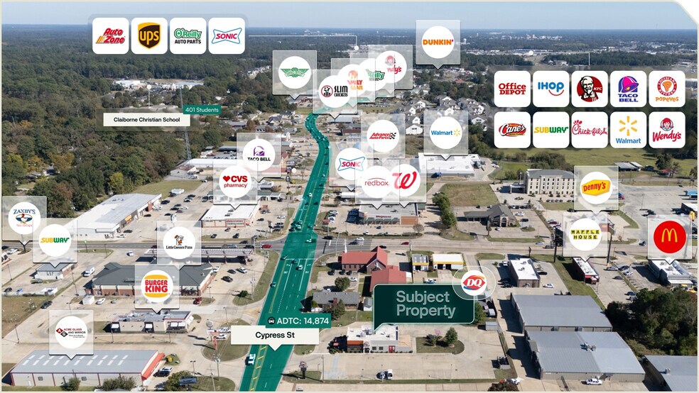 5435 Cypress St, West Monroe, LA à vendre - Aérien – Image 3 sur 3