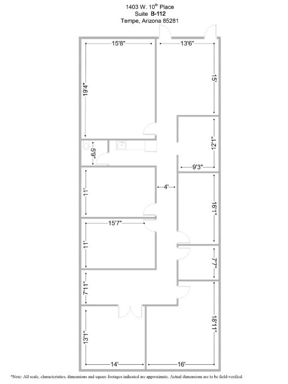 1407 W 10th Pl, Tempe, AZ à louer Plan d’étage– Image 1 sur 1