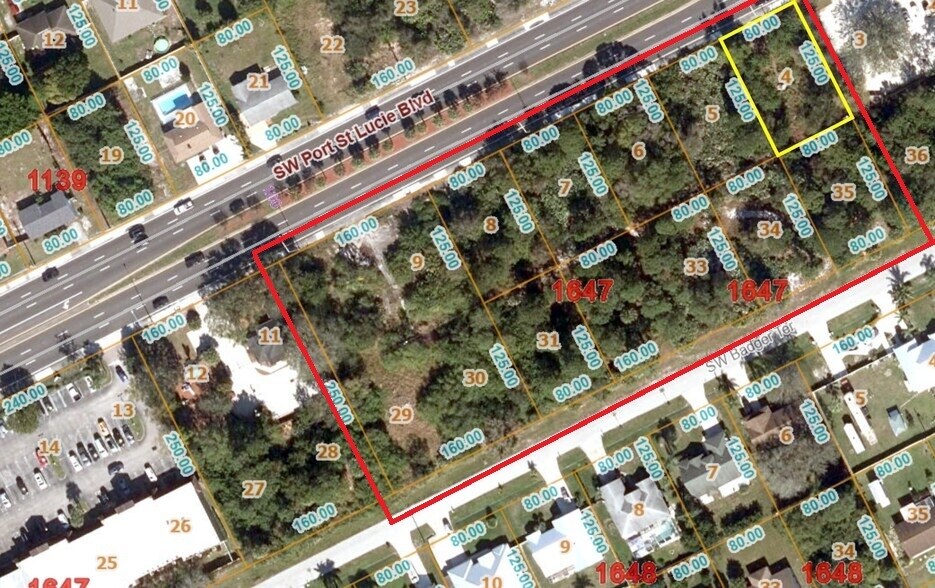 SW Port Saint Lucie Blvd 560 Feet Frontage by 250 Feet Deep, Port Saint Lucie, FL à vendre Aérien– Image 1 sur 5