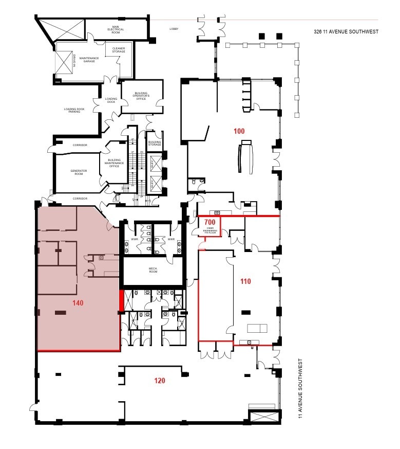 326 11th Ave SW, Calgary, AB à louer Plan d’étage– Image 1 sur 1