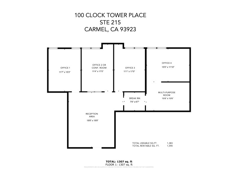100 Clock Tower Pl, Carmel, CA à louer Plan d’étage– Image 1 sur 7