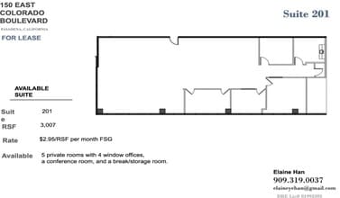 150 E Colorado Blvd, Pasadena, CA à louer Plan d’étage– Image 1 sur 1