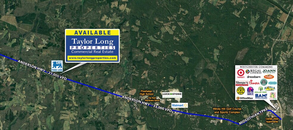 3400 Anderson Hwy, Powhatan, VA à vendre - Aérien – Image 2 sur 2