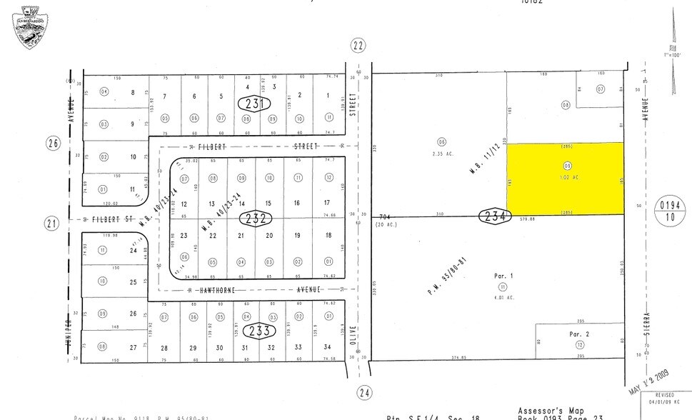 Sierra Ave & Randall Ave, Fontana, CA à vendre - Plan cadastral – Image 1 sur 2