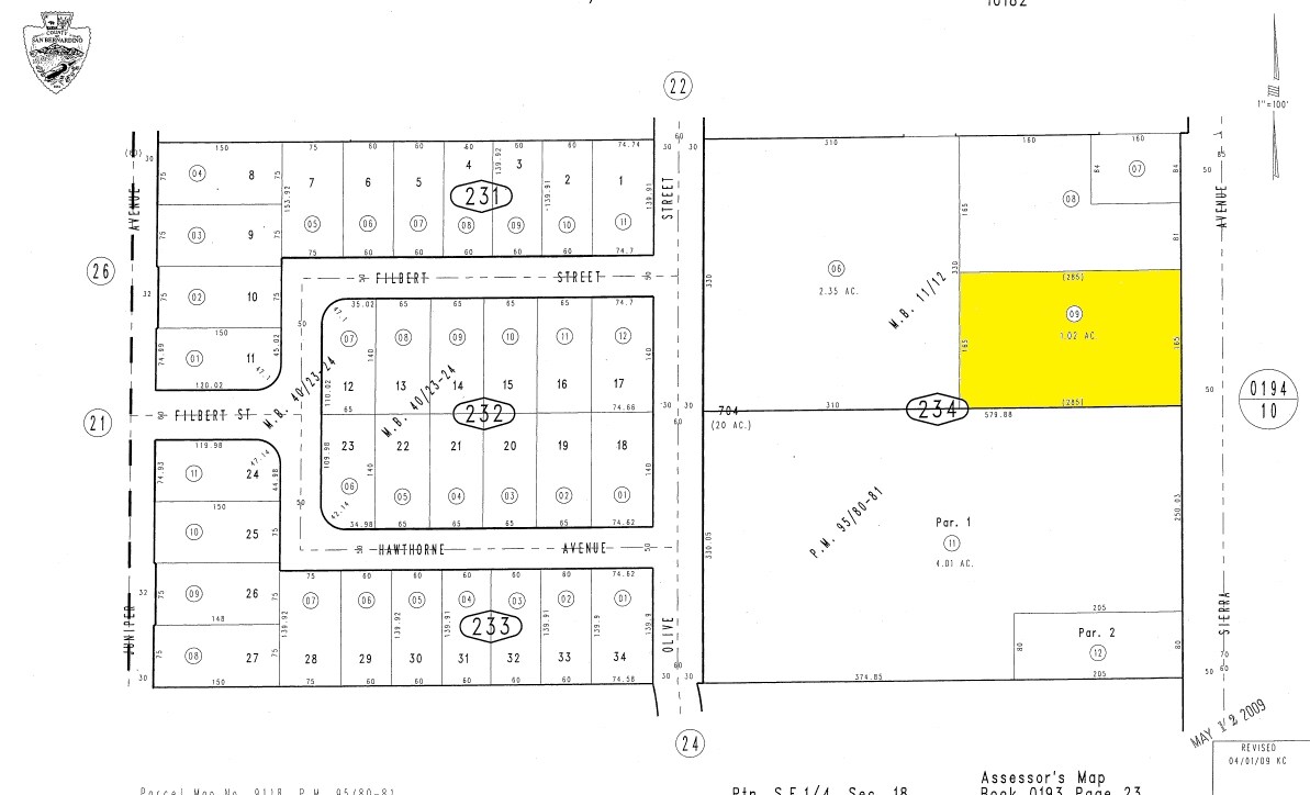 Sierra Ave & Randall Ave, Fontana, CA à vendre Plan cadastral– Image 1 sur 3