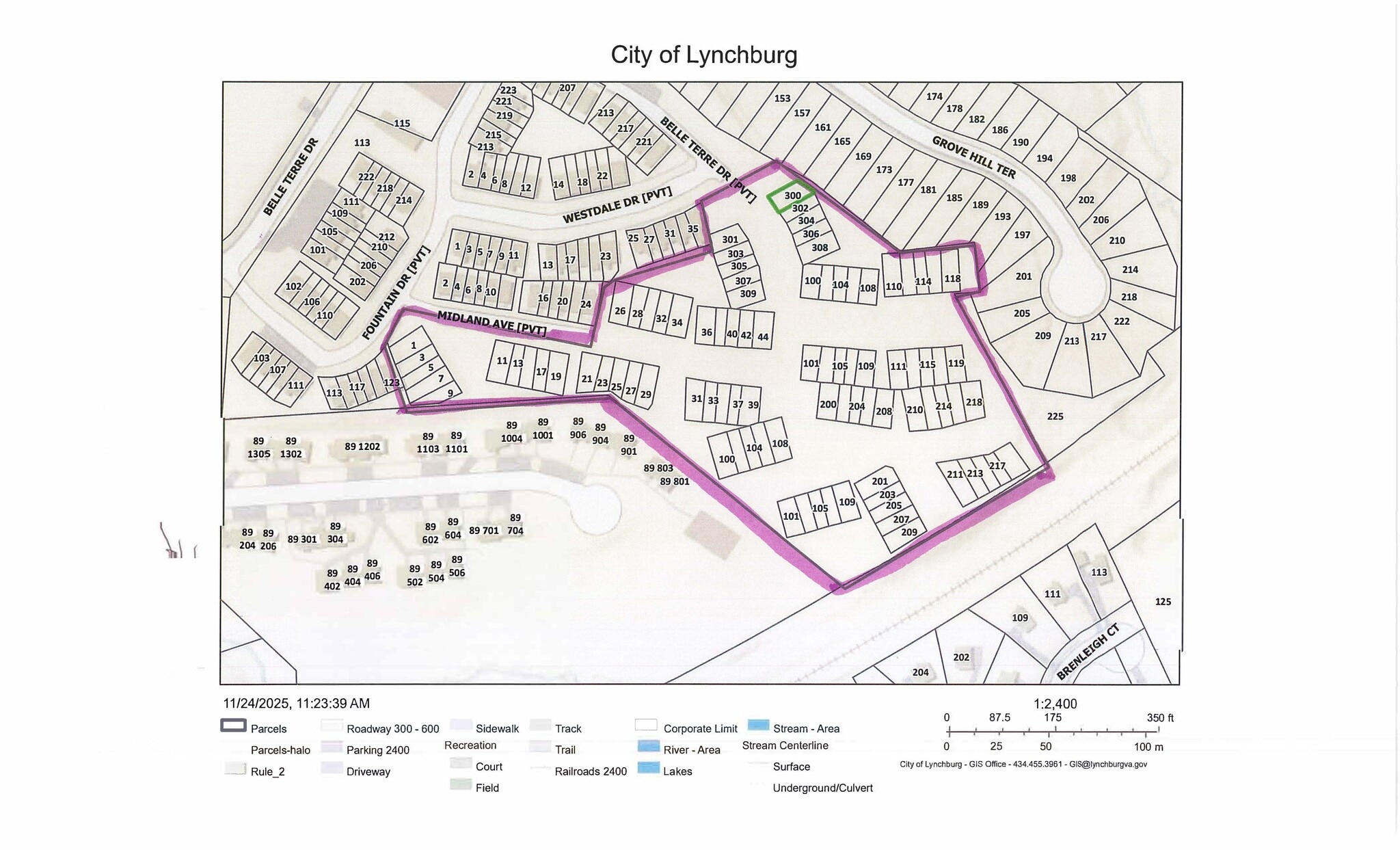 300 Belle Terre dr, Lynchburg, VA à vendre Plan de site– Image 1 sur 2