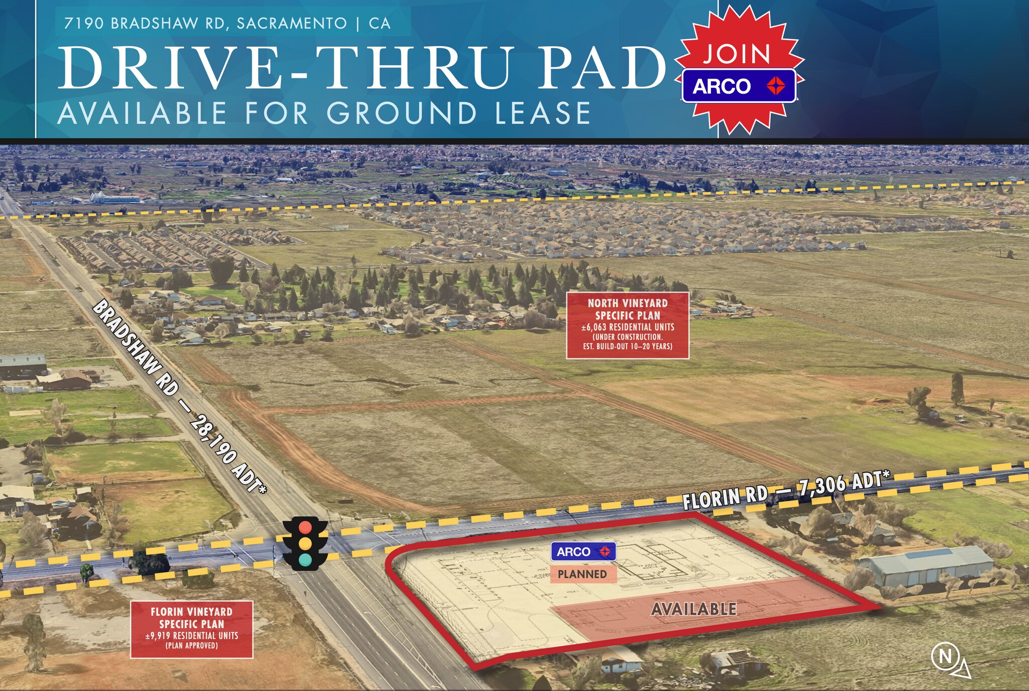 7190 Bradshaw Rd, Sacramento, CA à louer Aérien– Image 1 sur 2
