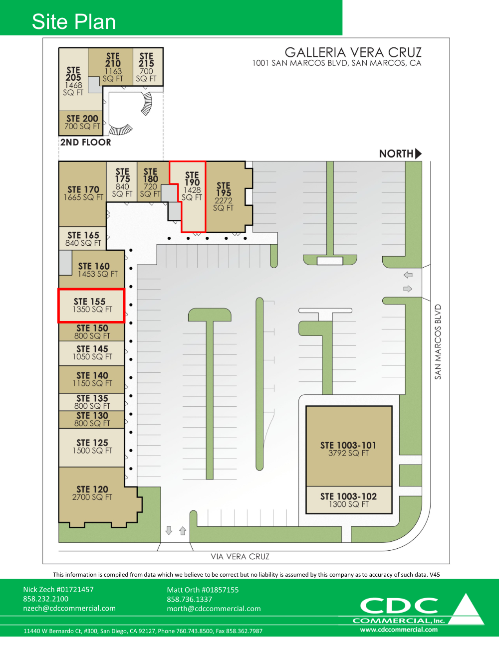 1001-1003 W San Marcos Blvd, San Marcos, CA à louer Plan de site– Image 1 sur 1