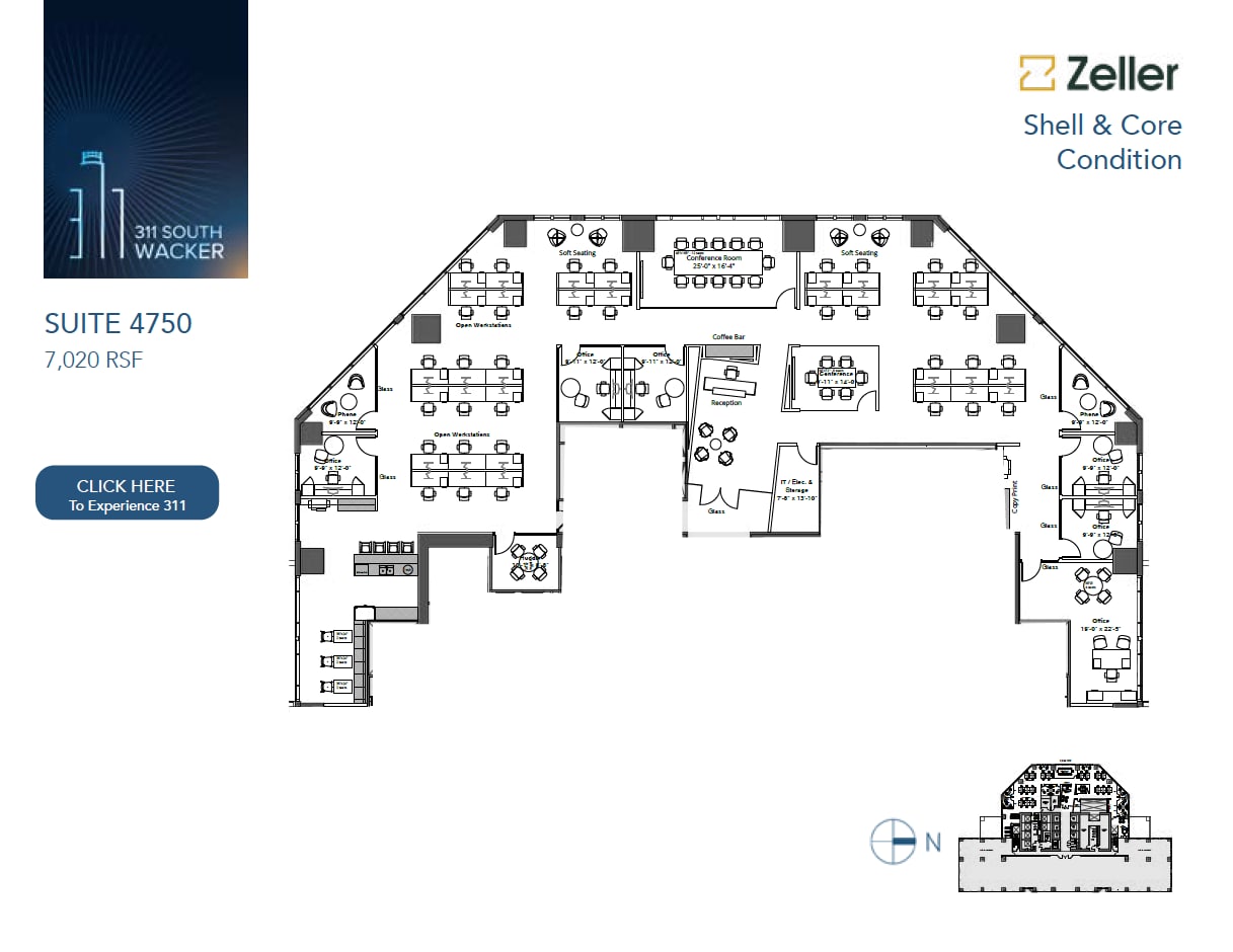 311 S Wacker Dr, Chicago, IL à louer Plan d’étage– Image 1 sur 2