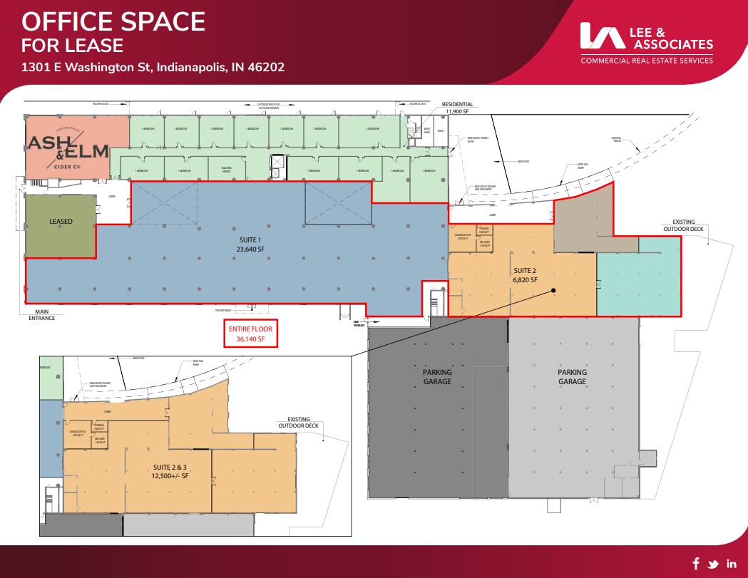 1301 E Washington St, Indianapolis, IN à louer Plan d’étage– Image 1 sur 1