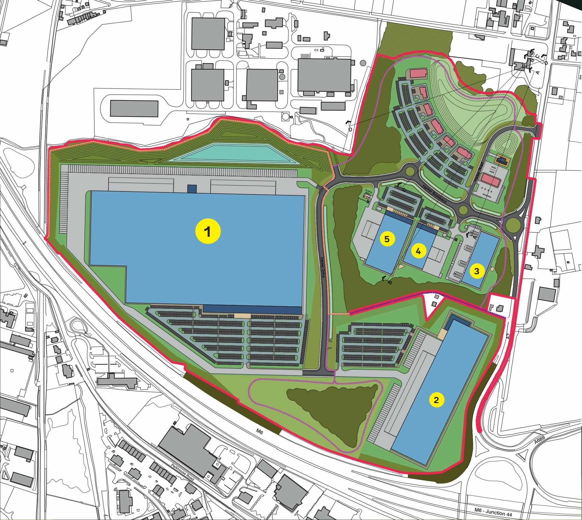 Harker View Junction 44-M6, Carlisle à louer Plan de site– Image 1 sur 3