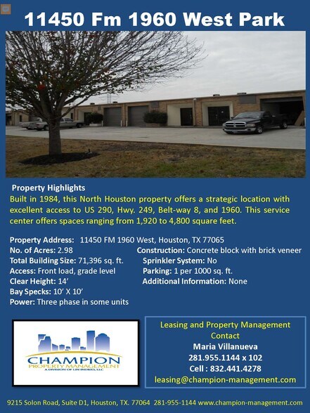 11450 FM 1960 Rd W, Houston, TX à louer - Photo principale – Image 1 sur 1
