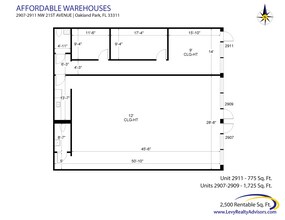 1900-2261 NW 29th St, Oakland Park, FL à louer Plan d’étage– Image 2 sur 2