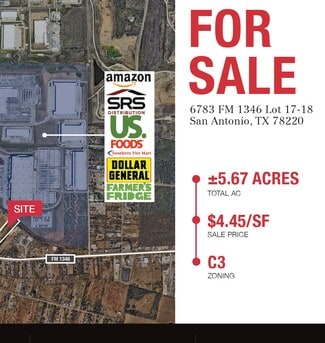 Plus de détails pour 6783 FM 1346, San Antonio, TX - Terrain à vendre
