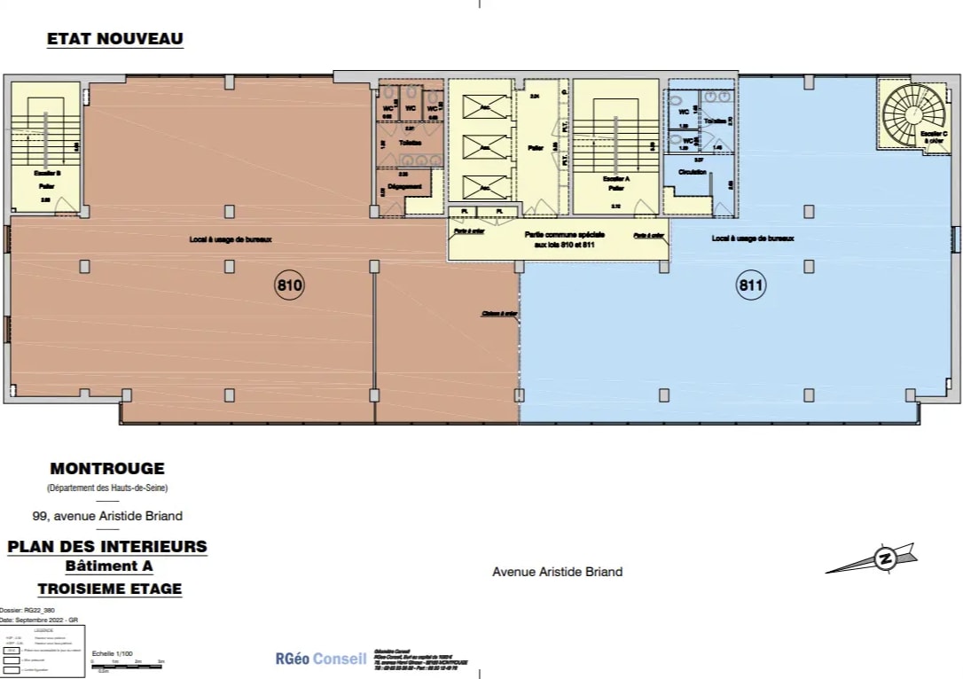 91-99 Avenue Aristide Briand, Montrouge, HDS 92120 - Lot 810-811 -  - Plan d’étage - Image 1 of 4