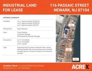 Plus de détails pour 116 Passaic St, Newark, NJ - Terrain à louer