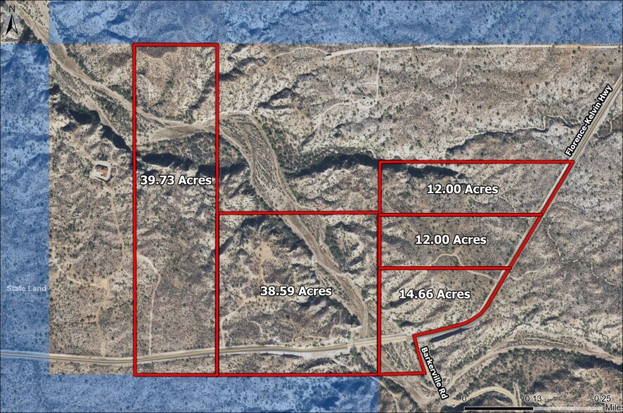 0000 E Florence-Kelvin Hwy, Florence, AZ à vendre - Aérien – Image 2 sur 3