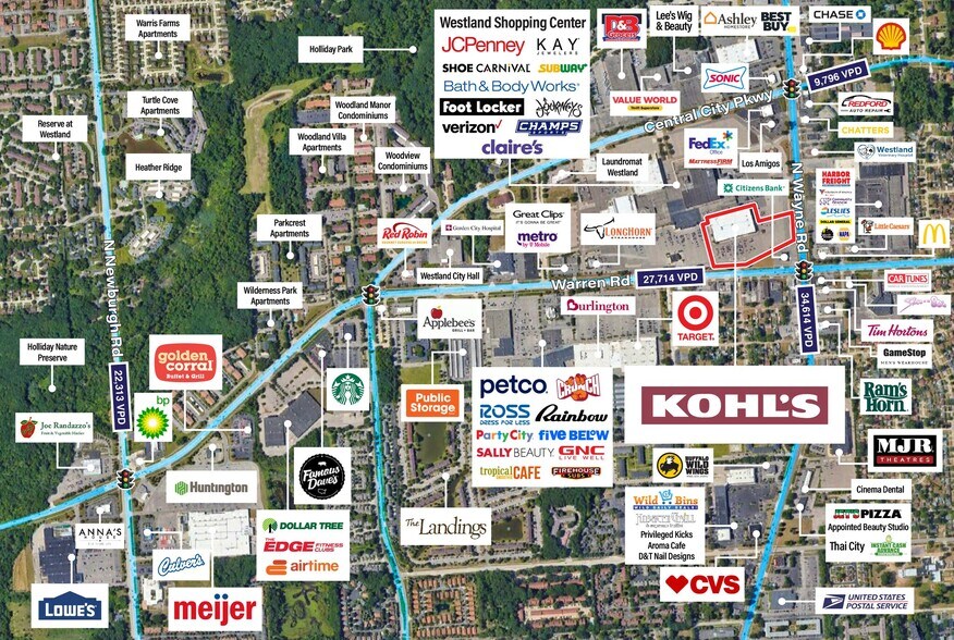 35000 W Warren Rd, Westland, MI à vendre - Aérien – Image 3 sur 14