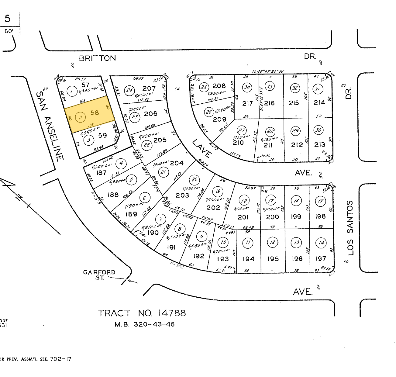 2038 San Anseline Ave, Long Beach, CA à vendre Plan cadastral– Image 1 sur 2