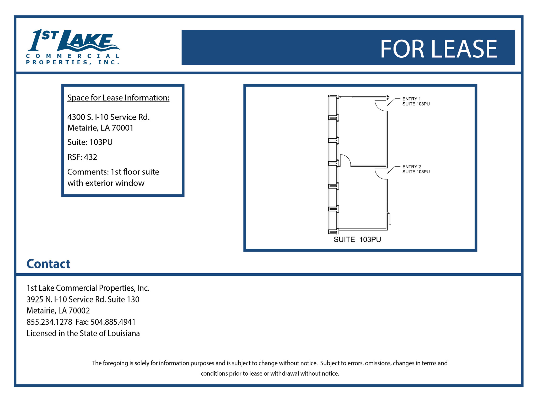 4300 S I-10 Service Rd, Metairie, LA à louer Plan d’étage– Image 1 sur 1