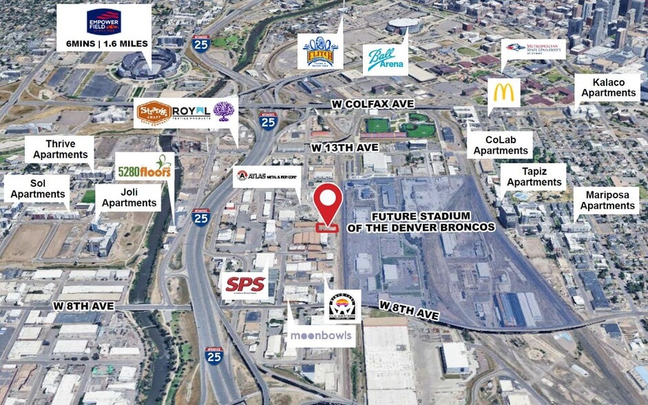 1001 Tejon St, Denver, CO à vendre - Aérien – Image 2 sur 2