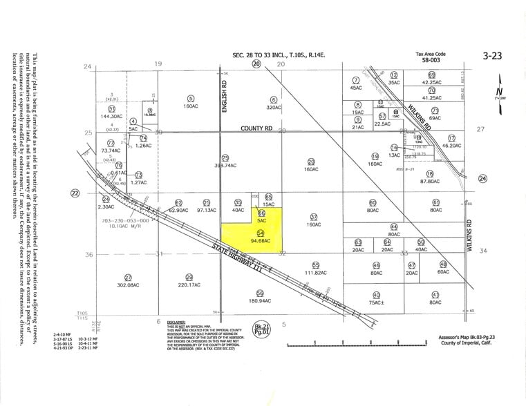 HWY 111 and English Rd., Niland, CA à vendre - Plan cadastral – Image 2 sur 2