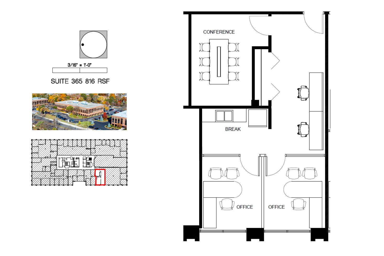 191 Waukegan Rd, Northfield, IL à louer Plan d’étage– Image 1 sur 2