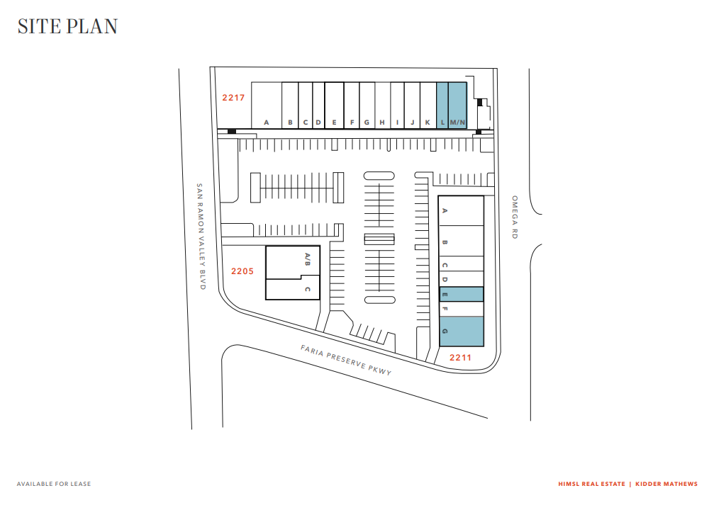 2205-2217 San Ramon Valley Blvd, San Ramon, CA à louer Plan de site– Image 1 sur 2