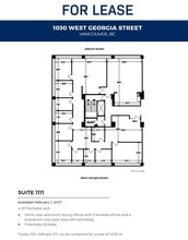 1030 W Georgia St, Vancouver, BC à louer Plan d’étage– Image 1 sur 1