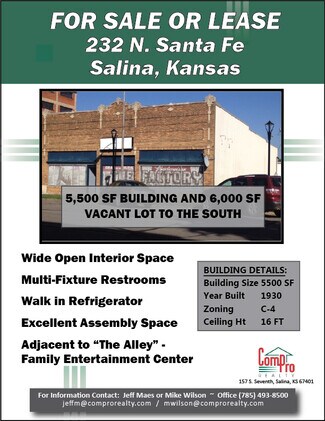 Plus de détails pour 232 N Santa Fe Ave, Salina, KS - Local commercial à vendre