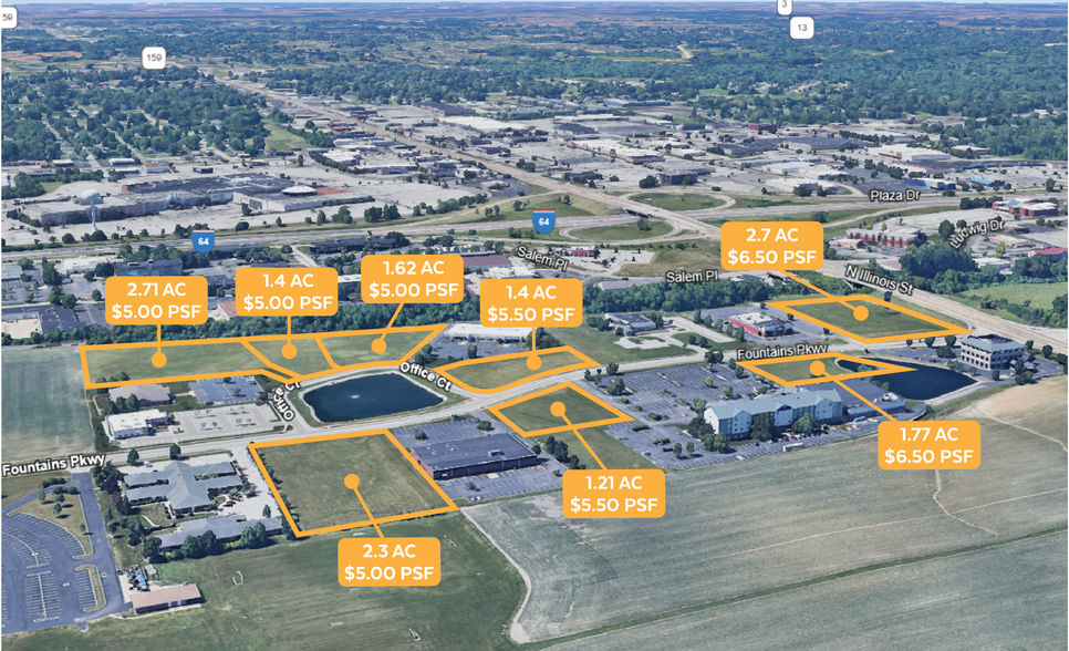 8 Commercial Lots Fairview Heights portefeuille de 8 biens à vendre sur LoopNet.fr - Aérien – Image 1 sur 4