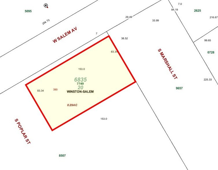 390 W Salem Ave, Winston-Salem, NC à vendre - Plan cadastral – Image 3 sur 4